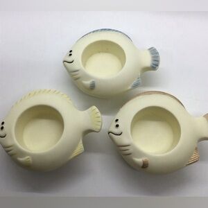 Partylite Retired  Candle Holders Tea Light Votives Fish trio